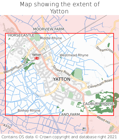 Map showing extent of Yatton as bounding box