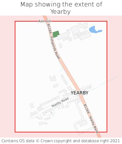 Map showing extent of Yearby as bounding box