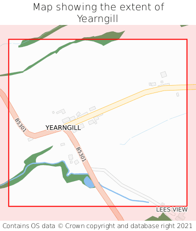 Map showing extent of Yearngill as bounding box