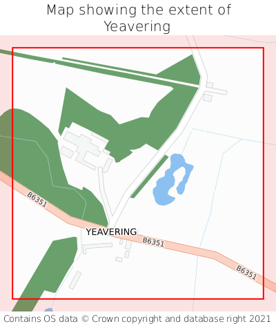 Map showing extent of Yeavering as bounding box