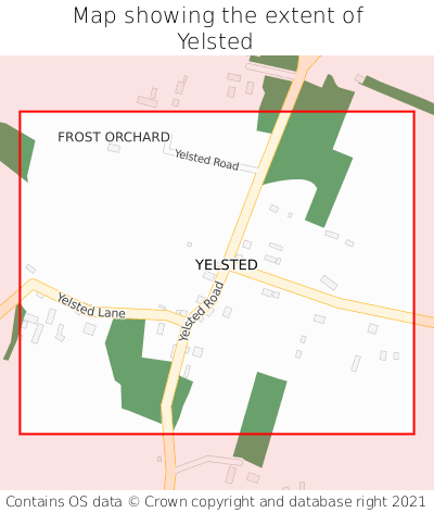 Map showing extent of Yelsted as bounding box