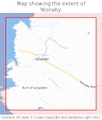 Map showing extent of Yesnaby as bounding box