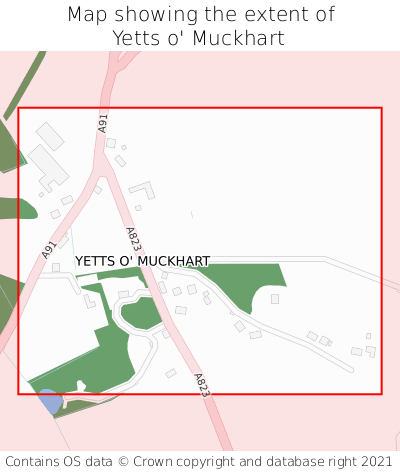 Map showing extent of Yetts o' Muckhart as bounding box