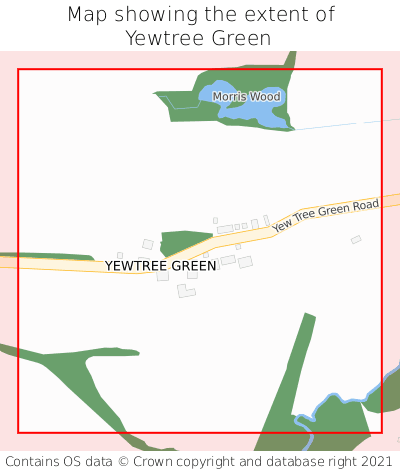 Map showing extent of Yewtree Green as bounding box