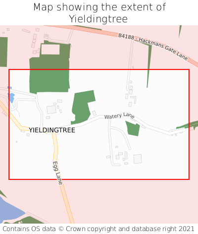 Map showing extent of Yieldingtree as bounding box