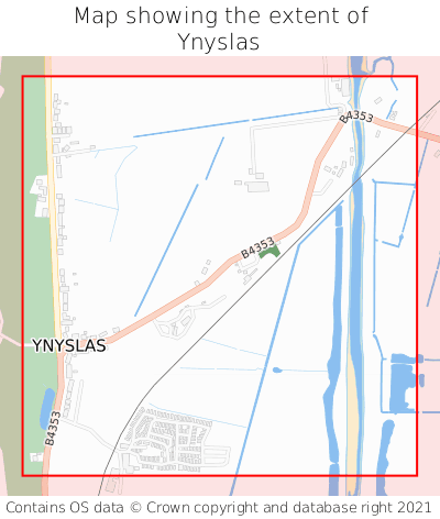 Map showing extent of Ynyslas as bounding box