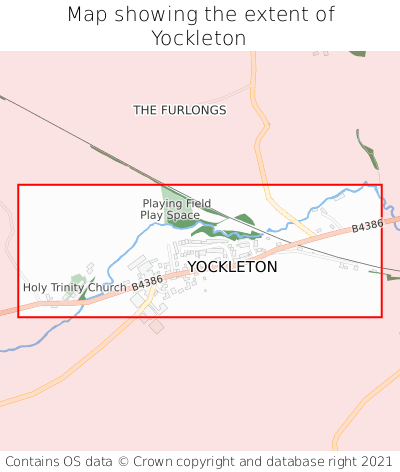 Map showing extent of Yockleton as bounding box