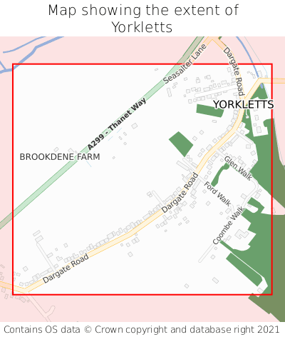 Map showing extent of Yorkletts as bounding box
