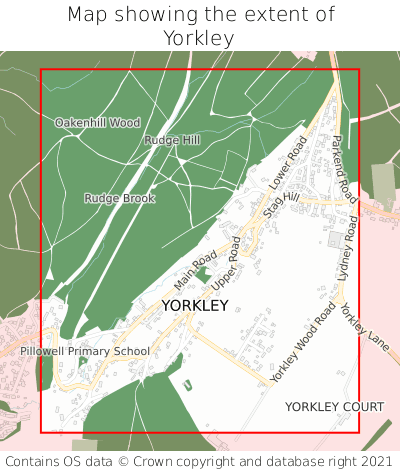 Map showing extent of Yorkley as bounding box