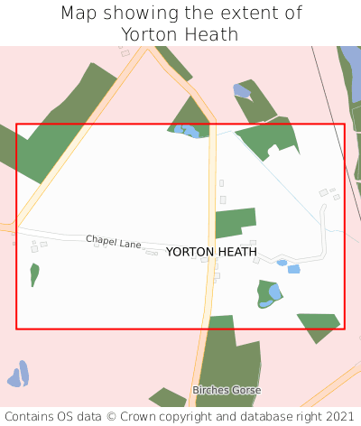 Map showing extent of Yorton Heath as bounding box