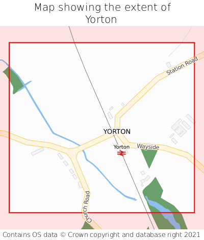 Map showing extent of Yorton as bounding box