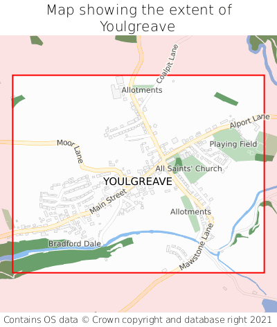 Map showing extent of Youlgreave as bounding box