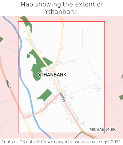 Map showing extent of Ythanbank as bounding box